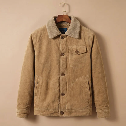 Fleece Collar Trucker in Khaki