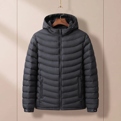 Fleece Hood Puffer in Black