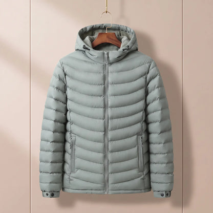 Fleece Hood Puffer in Light Green