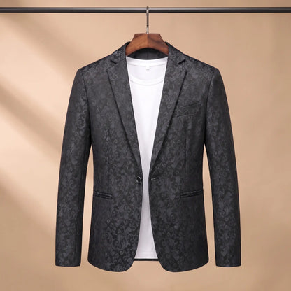 Floral Pattern Blazer in Black