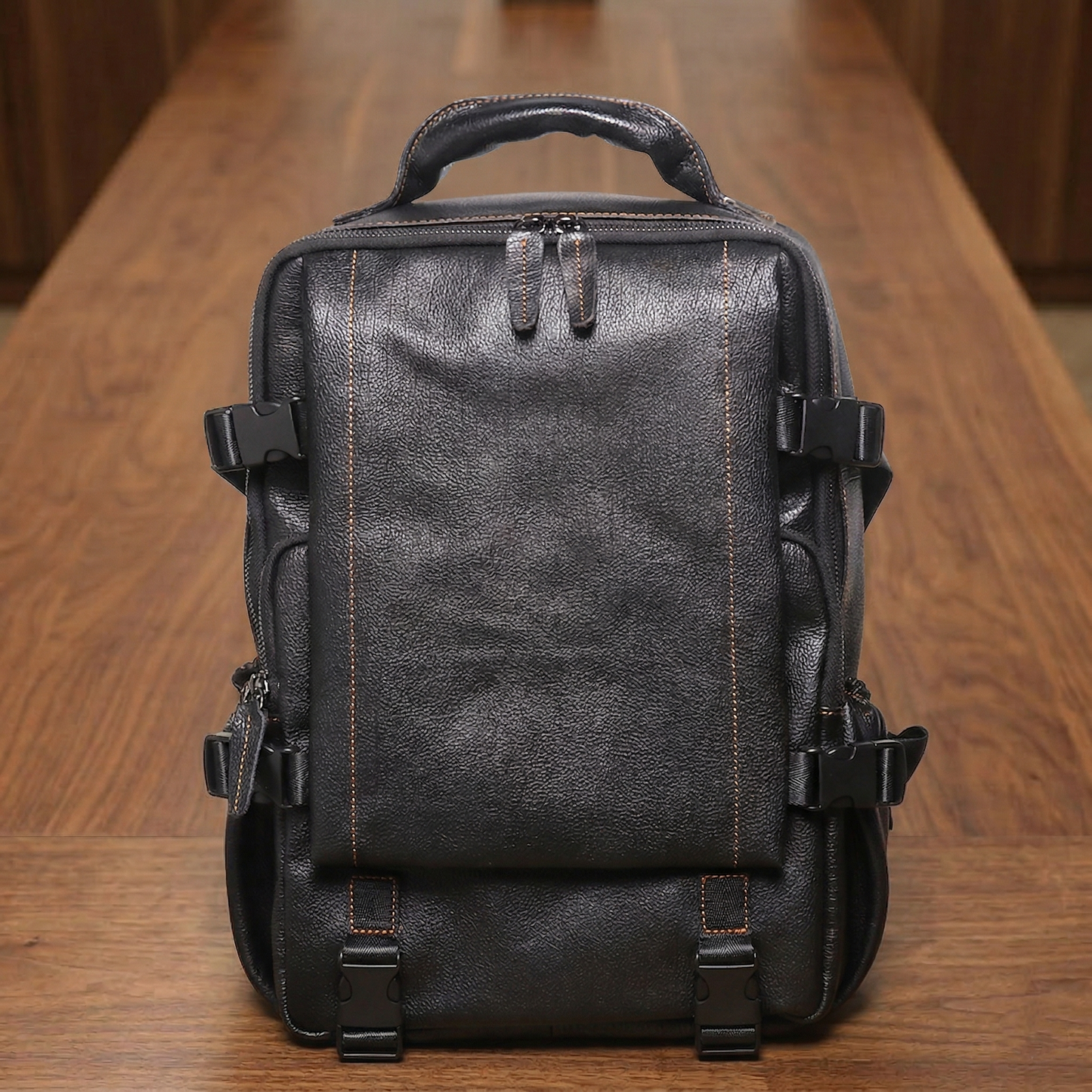 TOP-GRAIN LEATHER BACKPACK