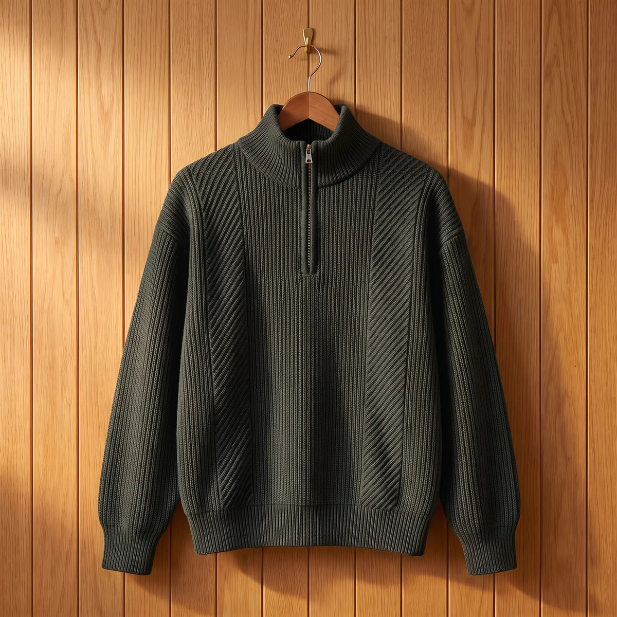 High Collar Sweater in Black