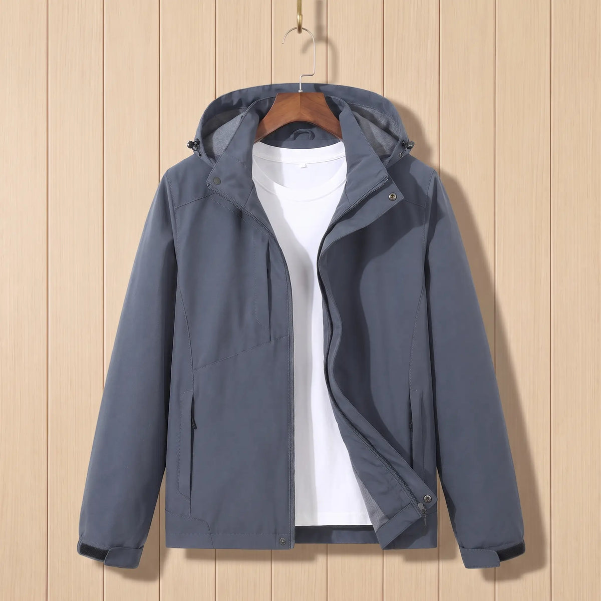 Hooded Outdoor Jacket in Grey