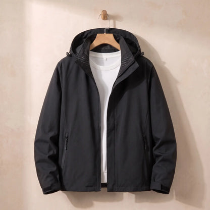 Hooded Zip Jacket in Black