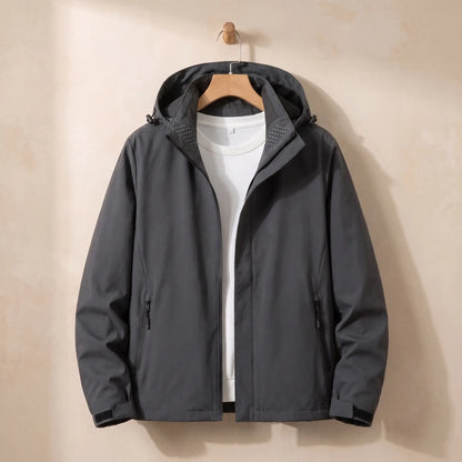 Hooded Zip Jacket in Dark Grey