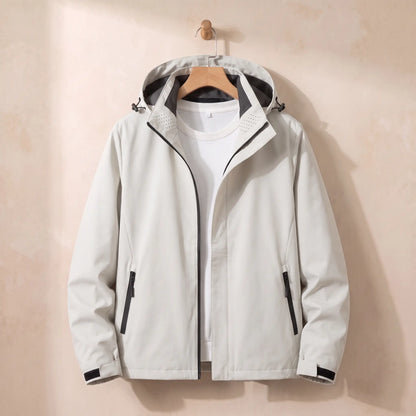 Hooded Zip Jacket in White