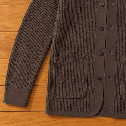JACQUARD KNIT BUTTON CARDIGAN