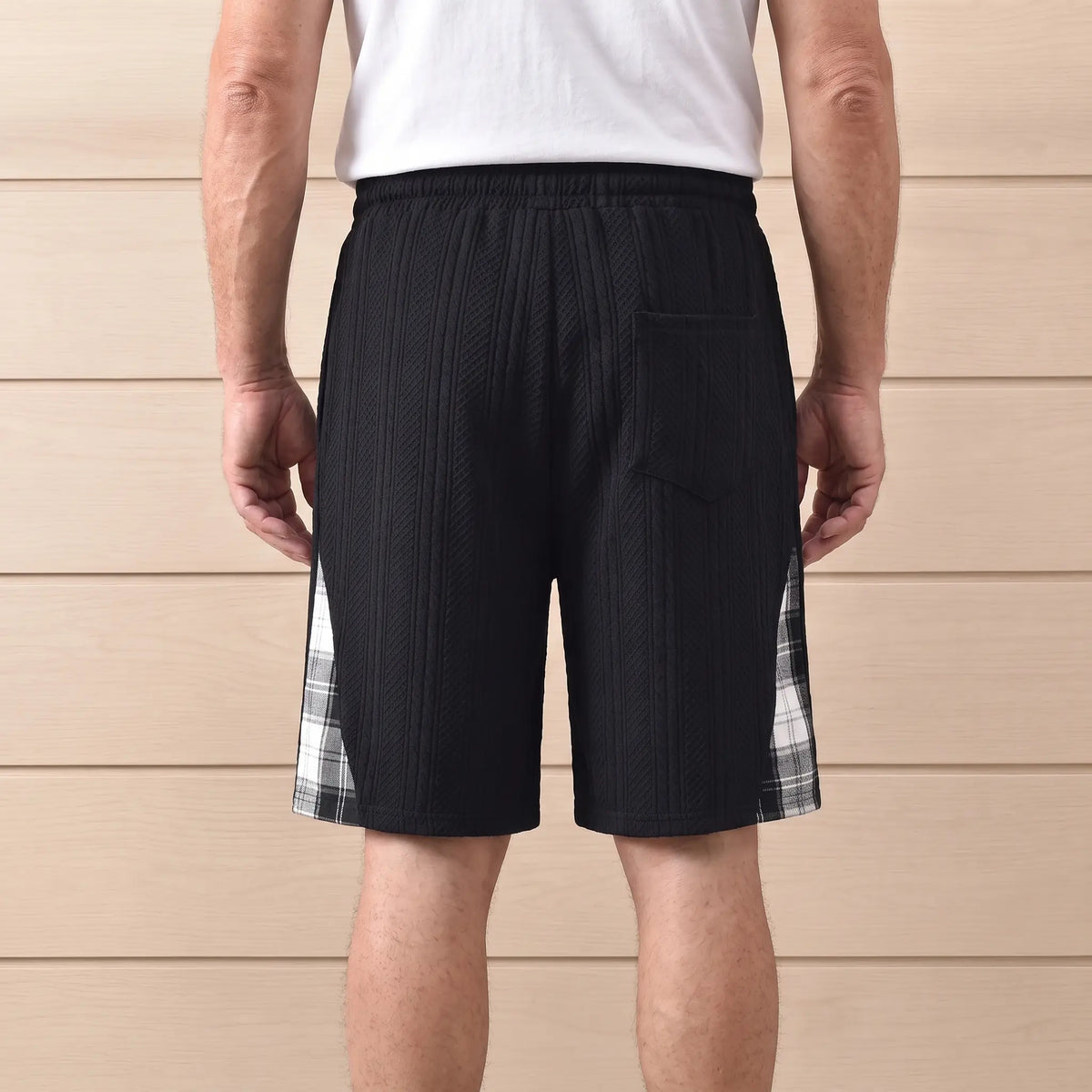 Jacquard Drawstring Shorts worn, back view