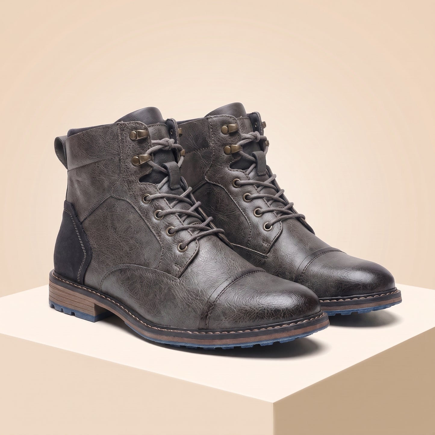 LACE UP ZIP ANKLE BOOT