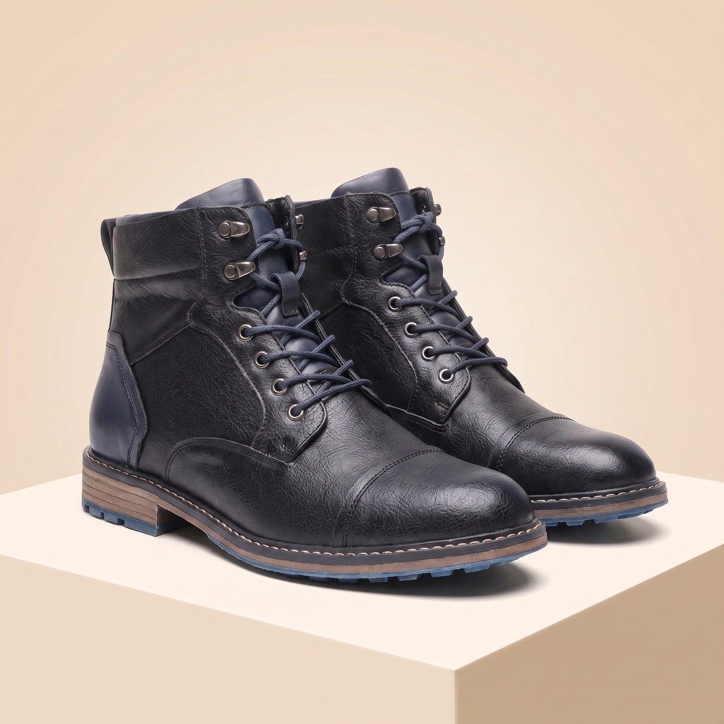 LACE UP ZIP ANKLE BOOT