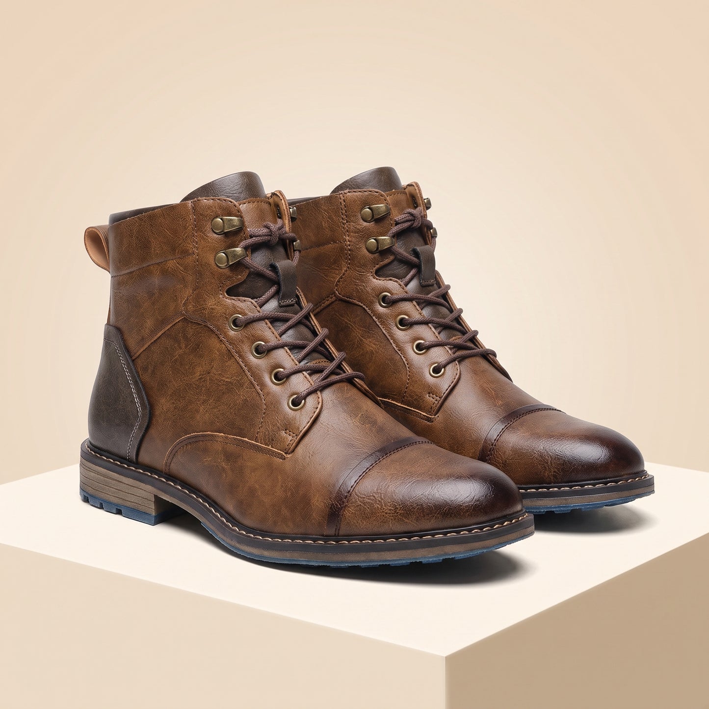 LACE UP ZIP ANKLE BOOT