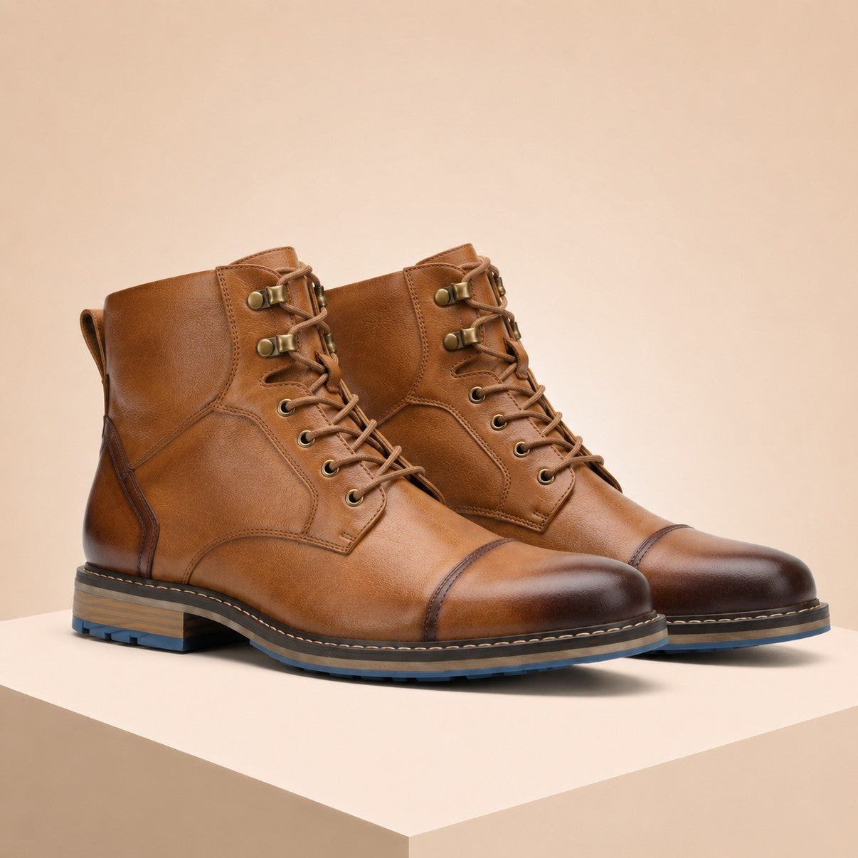 LACE UP ZIP ANKLE BOOTS