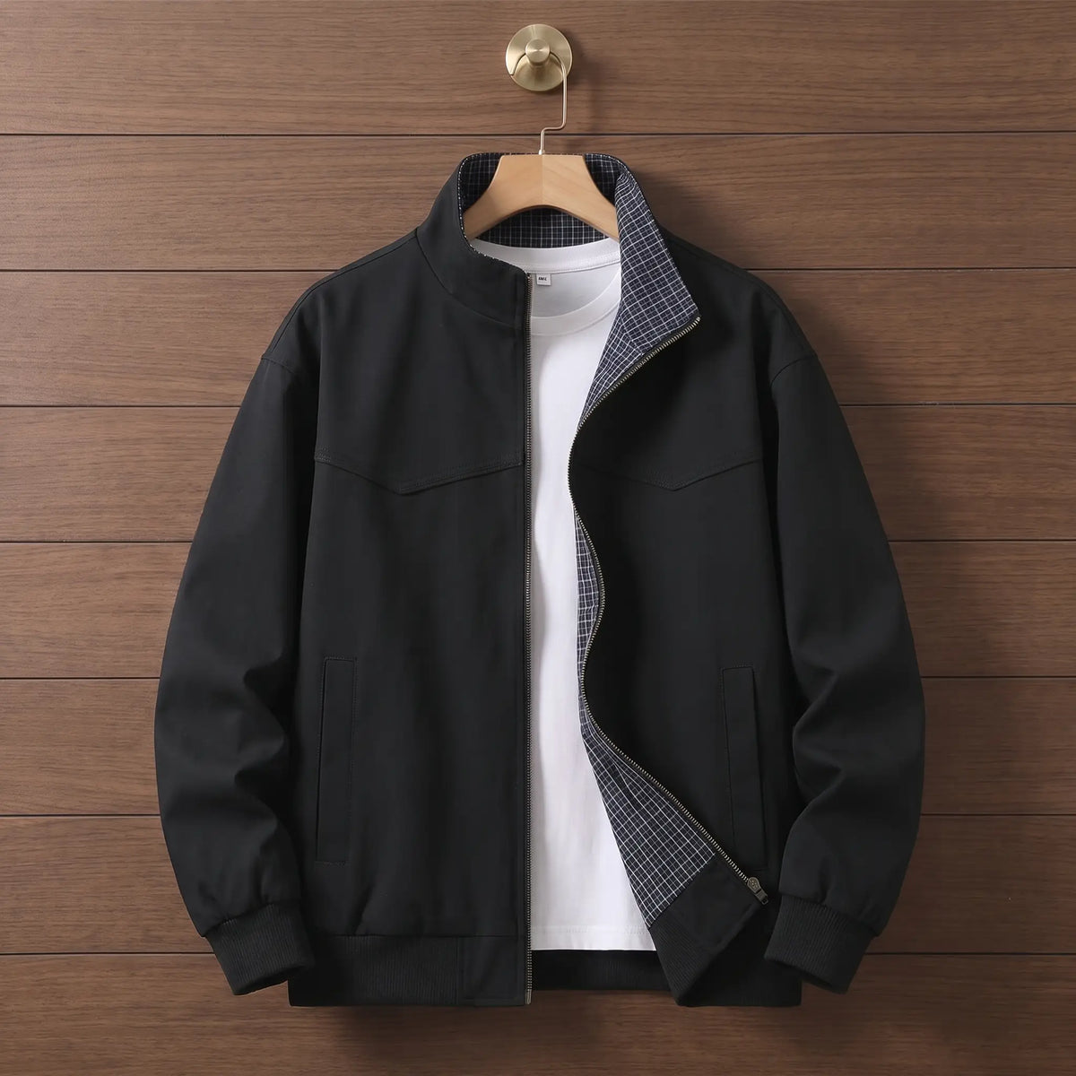 Light Collar Jacket in Black