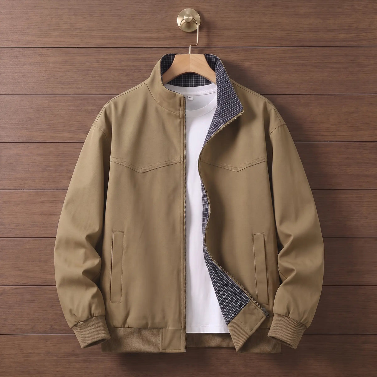 Light Collar Jacket in Khaki