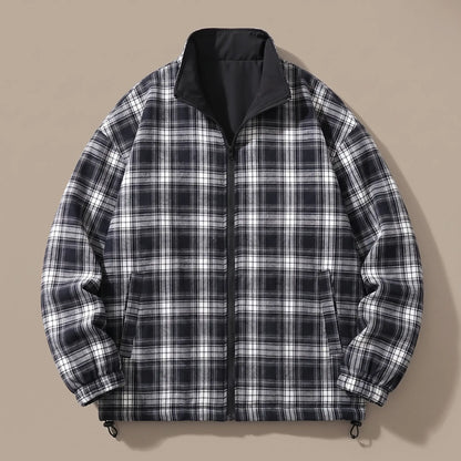 LIGHT REVERSIBLE JACKET turned inside out showing the plaid side