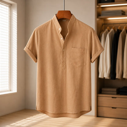 LINEN CHEST POCKET SHIRT