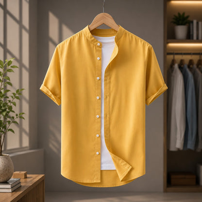 LINEN COLLAR SHIRT