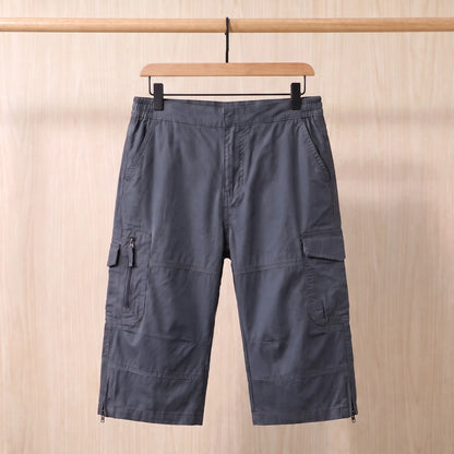 Long Cargo Shorts in Dark Grey