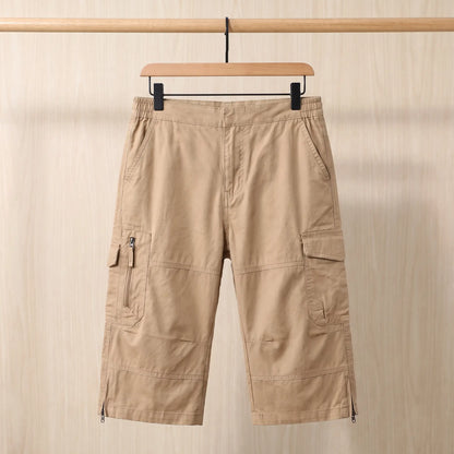 Long Cargo Shorts in Khaki
