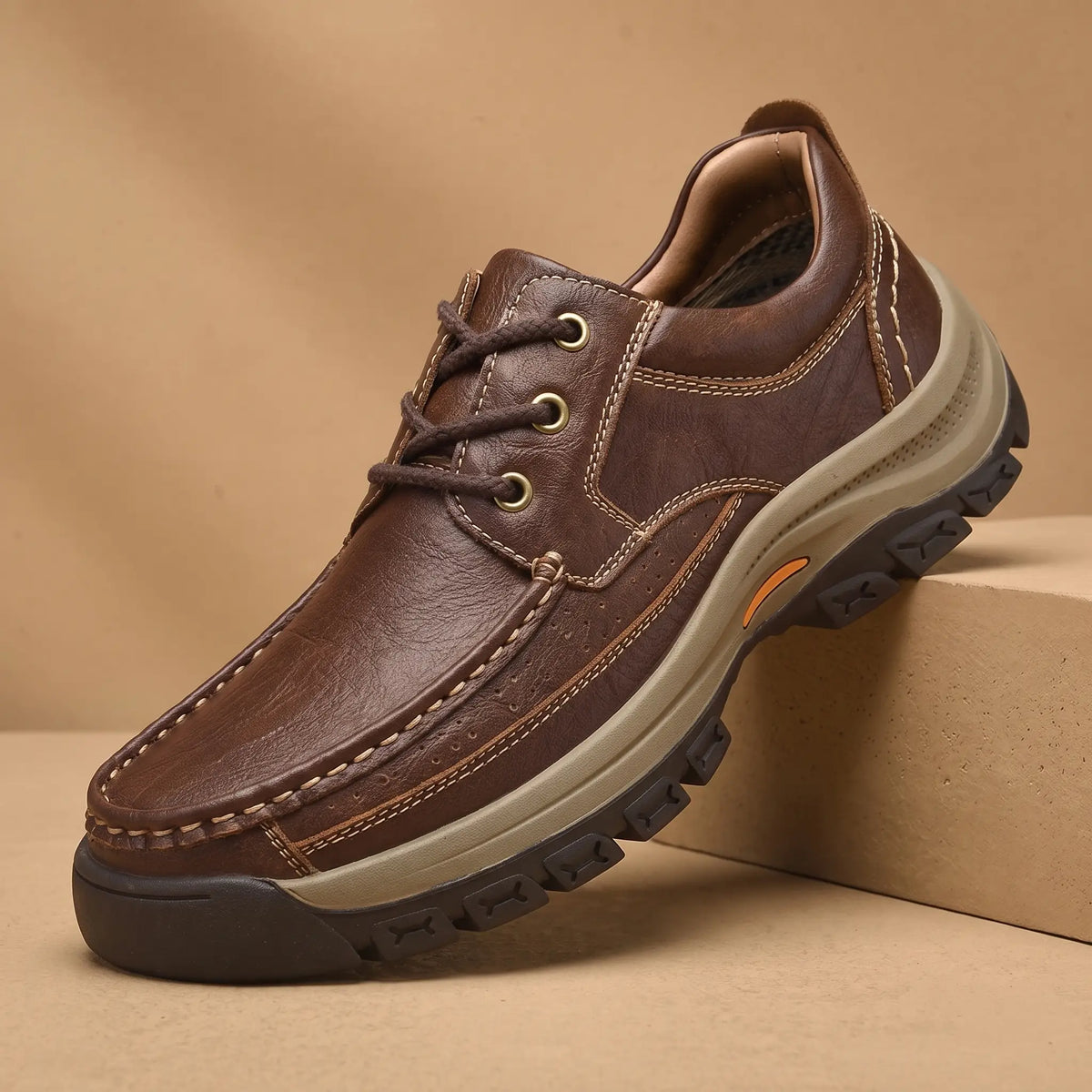Lug Sole Moc Shoes in Brown