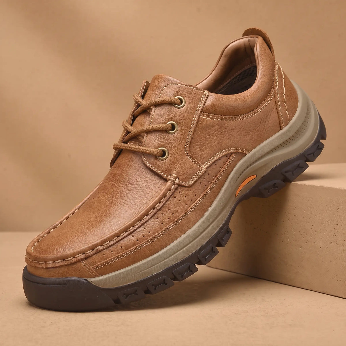 Lug Sole Moc Shoes in Tan