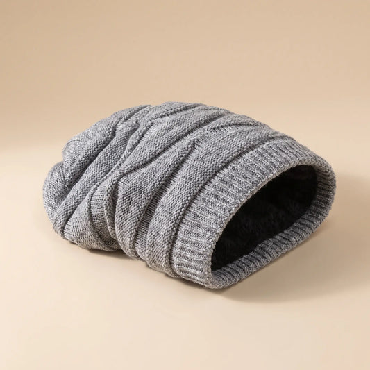 Marled slouch beanie in grey