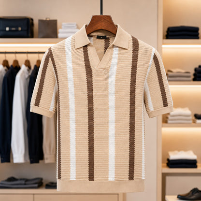 OPEN WEAVE STRIPE POLO