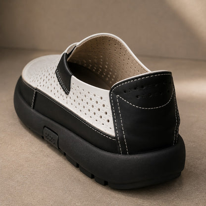 PERFORATED COWHIDE SLIP LOAFER