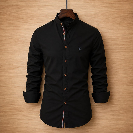 POLO NECK COTTON SHIRT