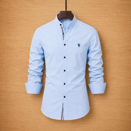 POLO NECK COTTON SHIRT