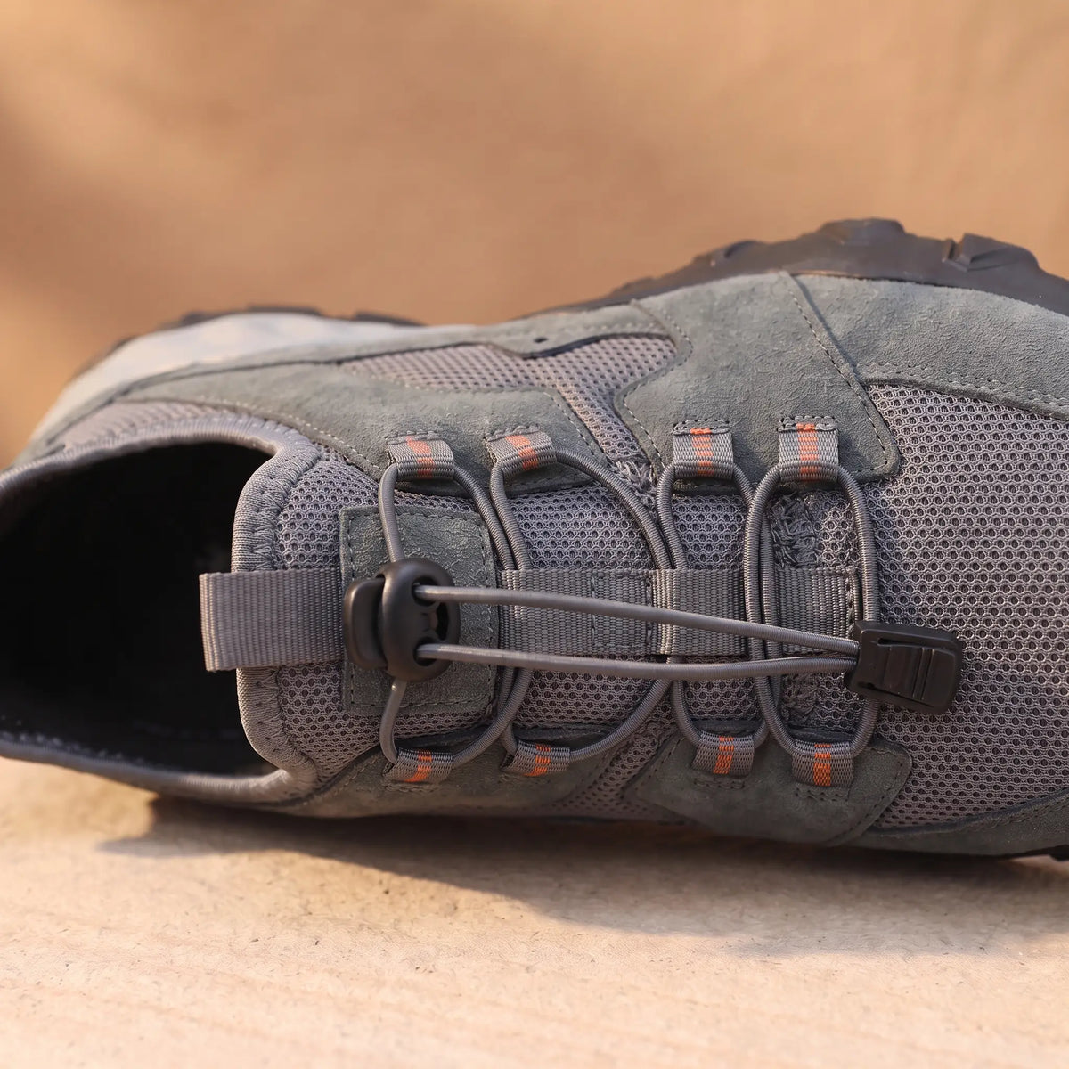 Quick Lace Sneakers in Grey, elastic lace and toggle detail