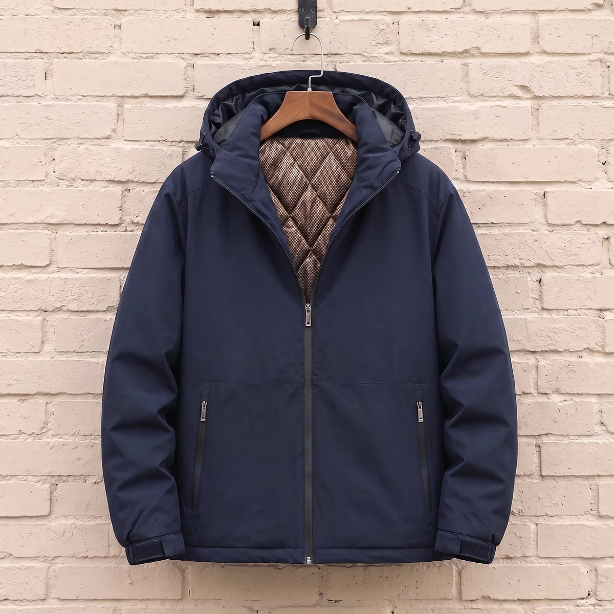 Quilt Lined Jacket in Navy Blue