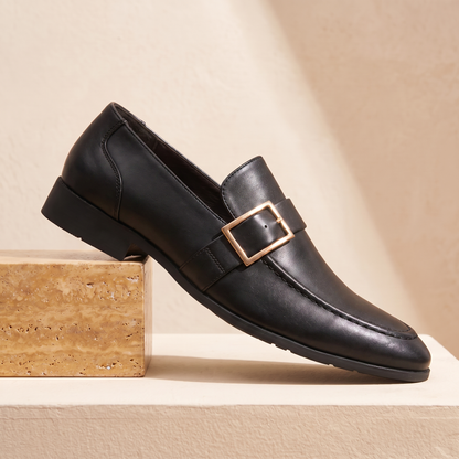 Refined Slip-On Loafers in black - single dress driving loafer