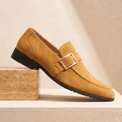 Refined Slip-On Loafers in tan - single dress driving loafer