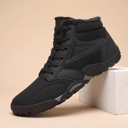 Rolled Collar Boots in Black