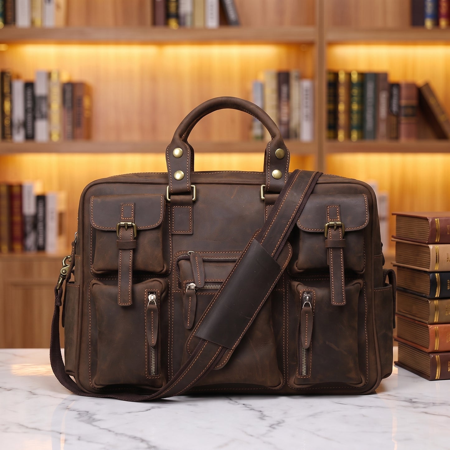 RUGGED COWHIDE HANDBAG