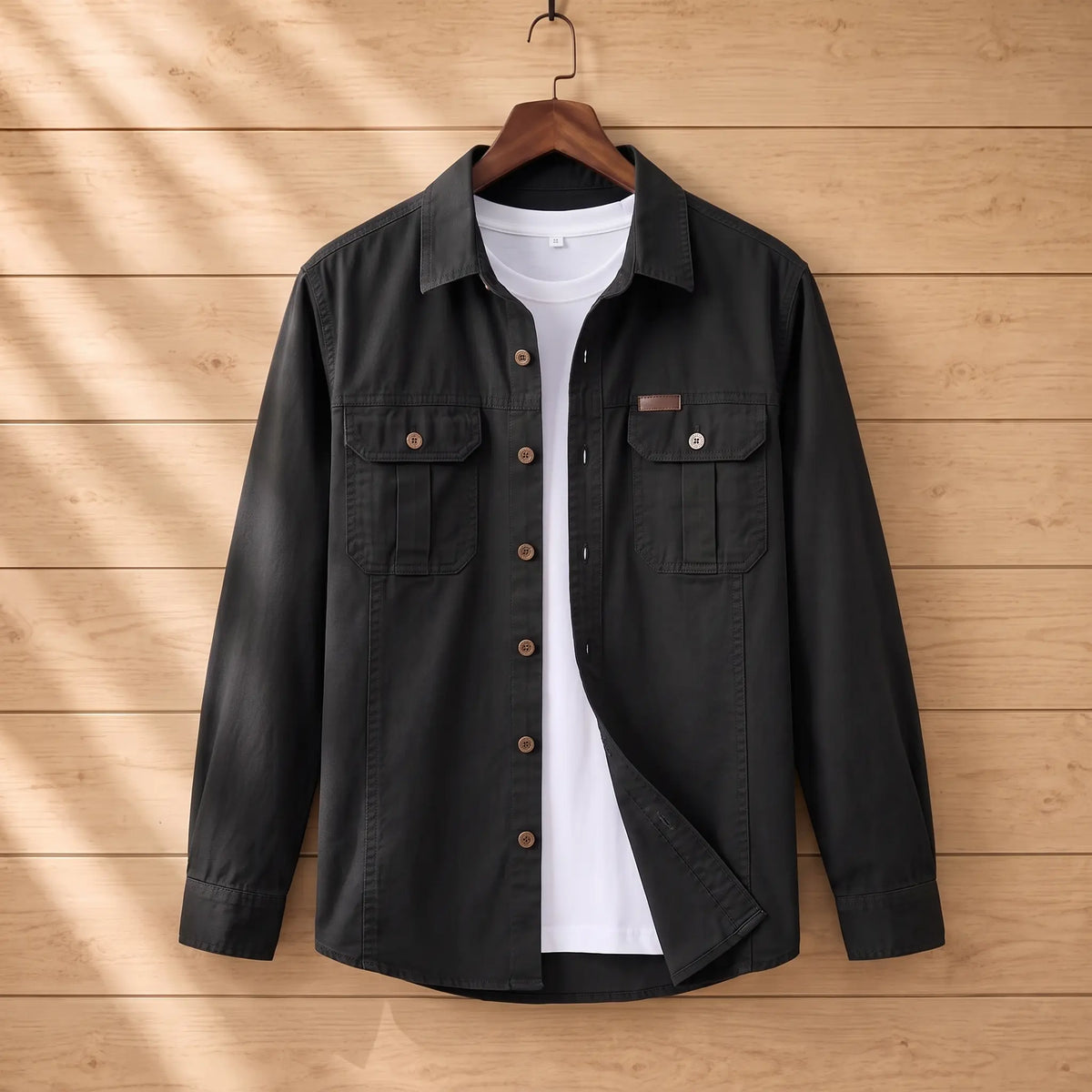 Rugged field shirt in black