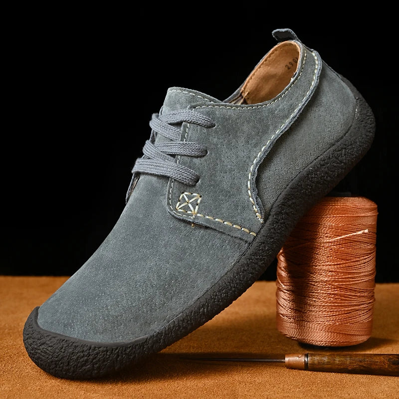 Suede Leather Outdoor Walking Sneakers