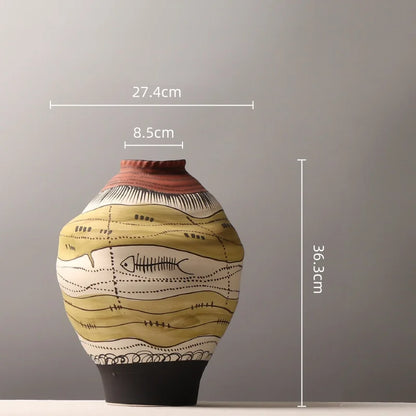 Modern Graffiti Ceramic Flower Vase