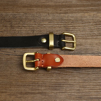 SLIM VINTAGE LEATHER BELT