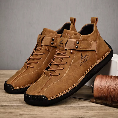 Vintage Split-Leather Fringe Sneakers