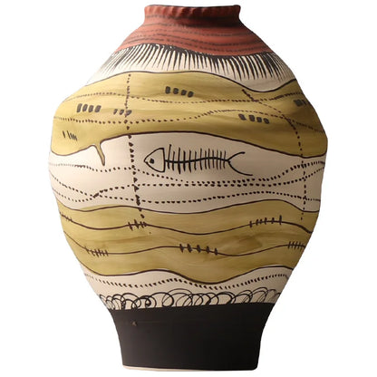 Modern Graffiti Ceramic Flower Vase
