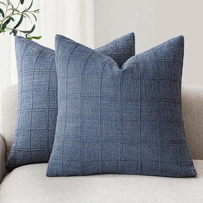 Luneth Linen Check Pillow Cover