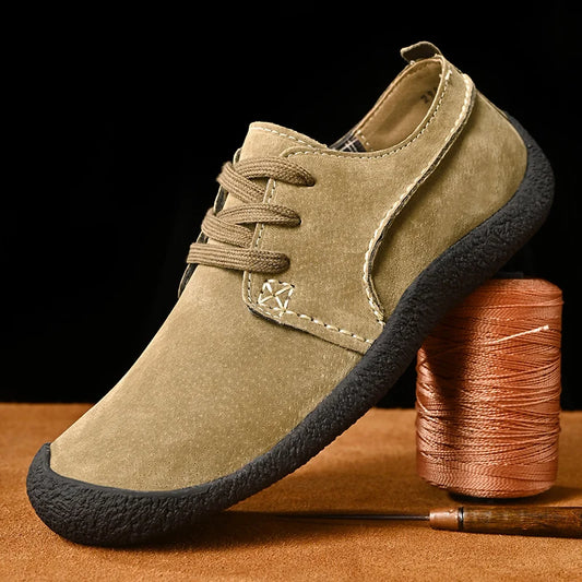 Suede Leather Outdoor Walking Sneakers