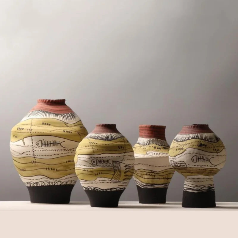 Modern Graffiti Ceramic Flower Vase