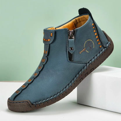 Stitch Leather Ankle Boots