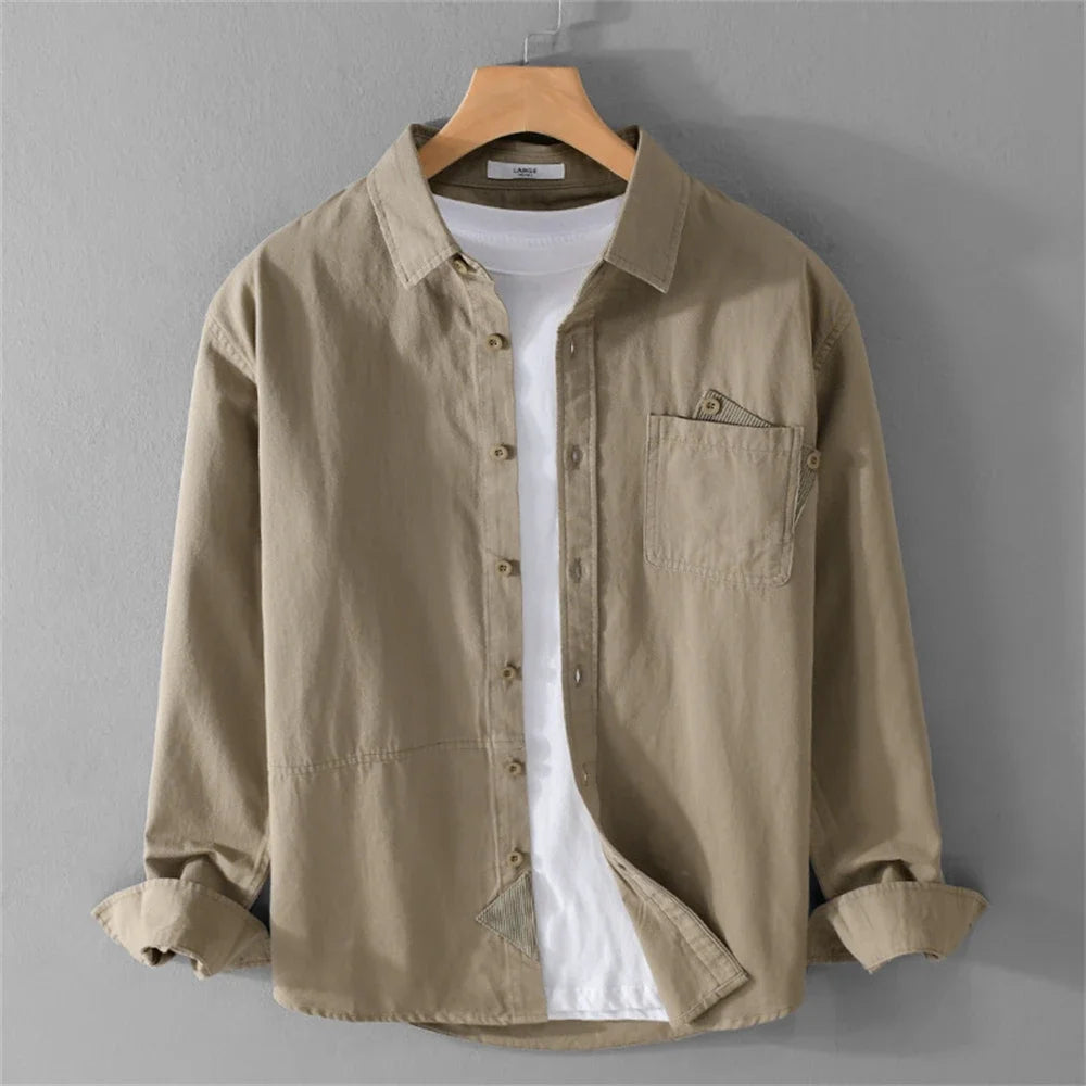 Cotton Solid Long Sleeve Shirt