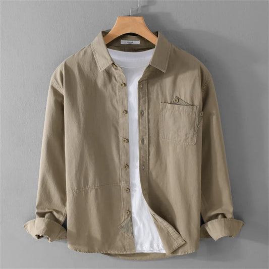 Cotton Solid Long Sleeve Shirt