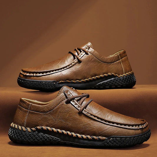 Artisan Stitch Leather Casual Shoes