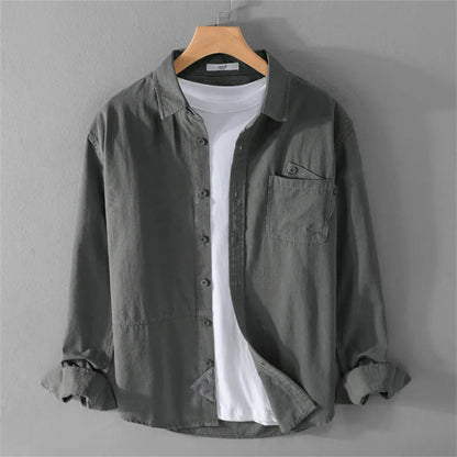 Cotton Solid Long Sleeve Shirt